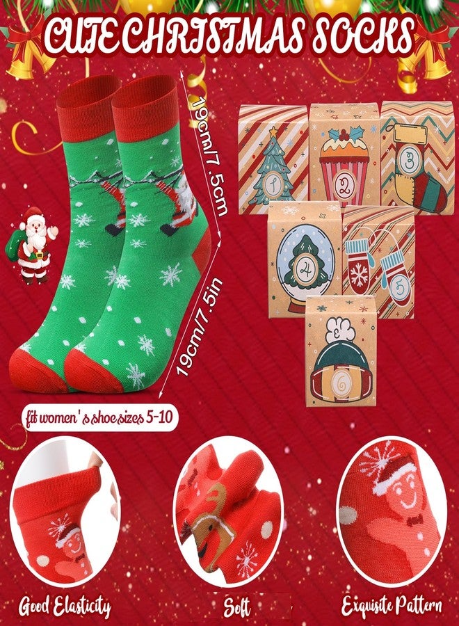 Chicingyou Christmas Sock Advent Calendar 2025 for Adults Men Women, 24 Days of Christmas Advent Calendar 24 Pair Socks with Boxes, 24 Days Surprise Xmas Party Present Gifts(Cute Style) - Image 5